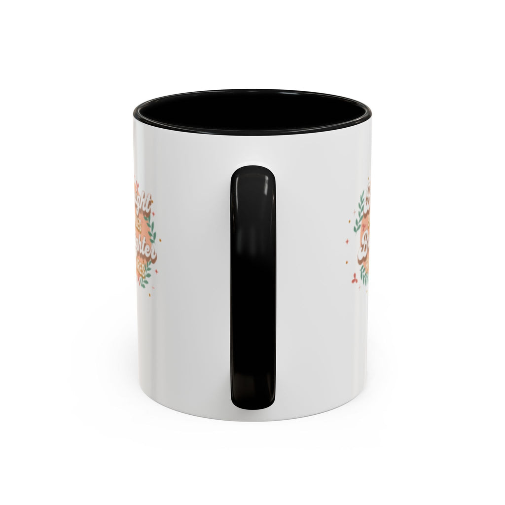 Accent Coffee Mug — "Bright Smiles Brighter Futures" Floral Teacher Appreciation Mug (11/15 oz)