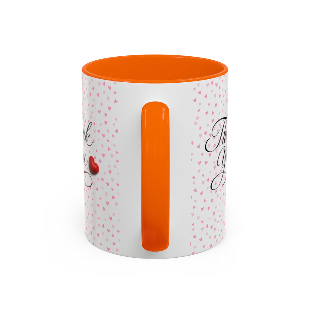 Thank You Heart Accent Mug — Romantic Pink Heart Coffee Cup (11/15oz)