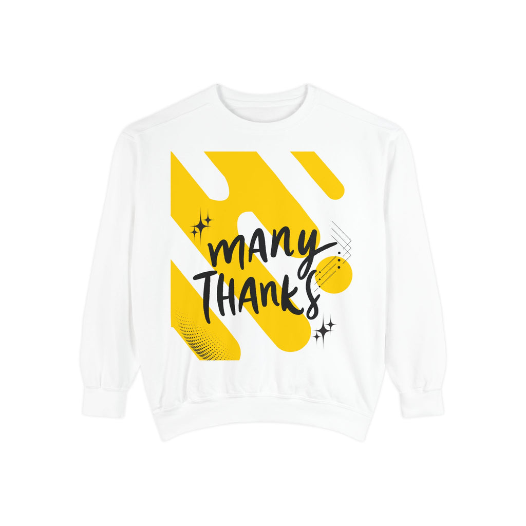 Many Thanks Sweatshirt — Thank You Graphic Crewneck