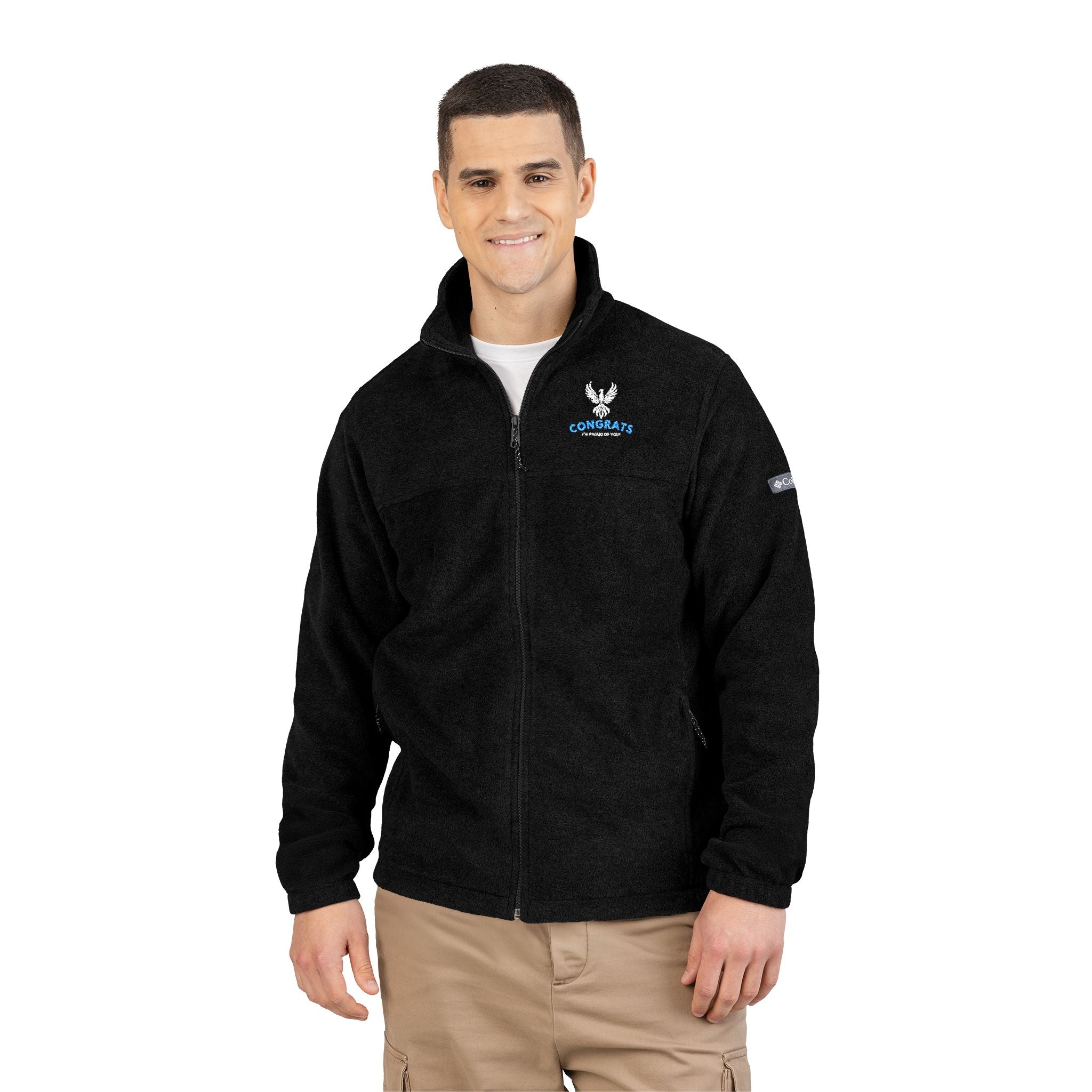 Embroidered Nautical Blue Fleece Jacket
