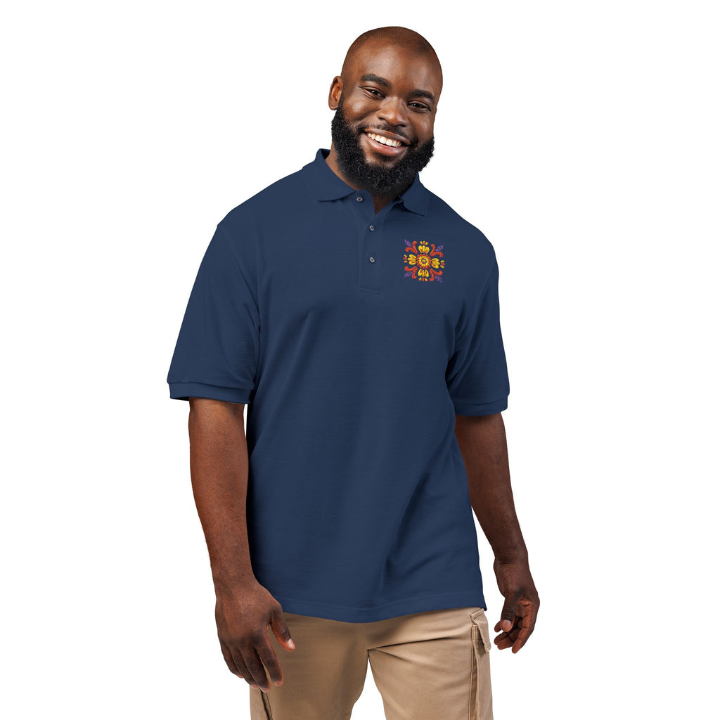 Embroidered Colorful Floral Crest Polo