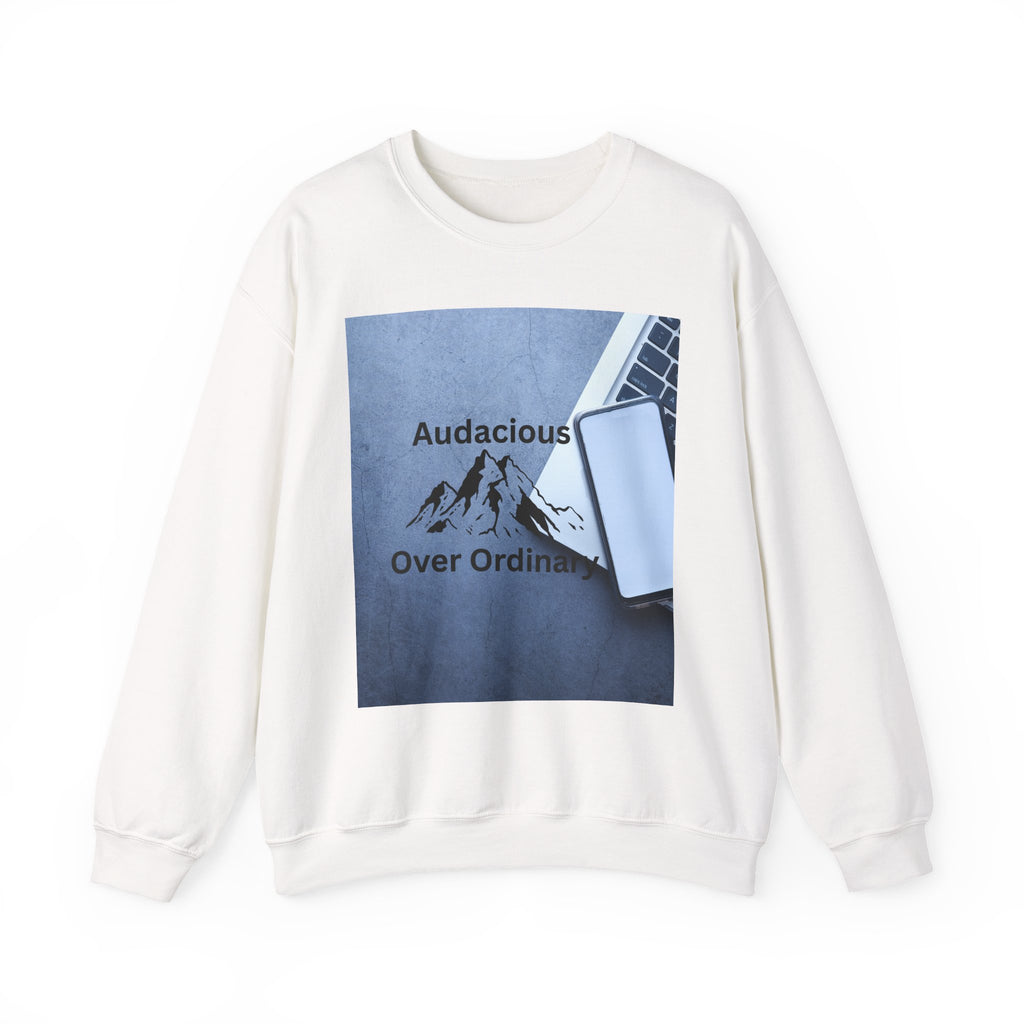 Audacious Over Ordinary mountain logo Sweatshirt | Minimal Office Adventure design