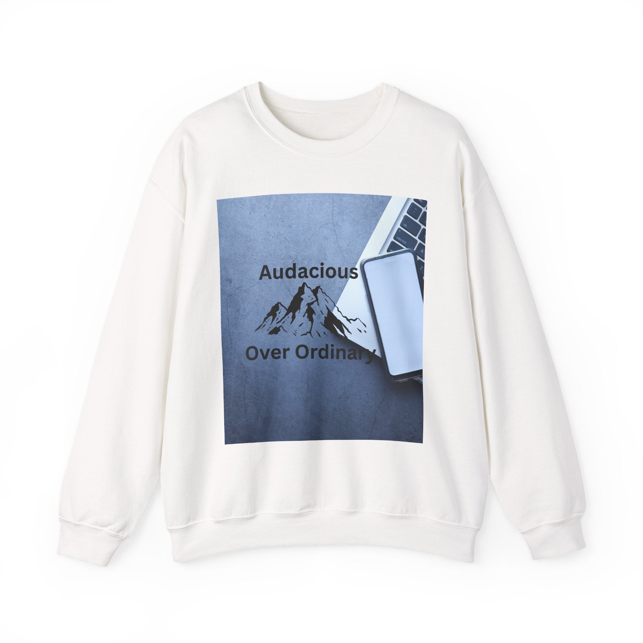 Audacious Over Ordinary mountain logo Sweatshirt | Minimal Office Adventure design