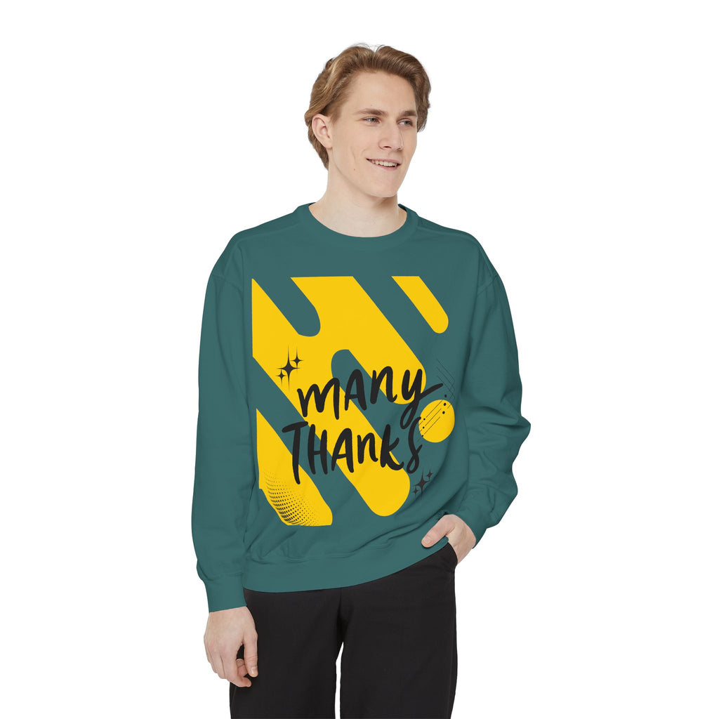 Many Thanks Sweatshirt — Thank You Graphic Crewneck