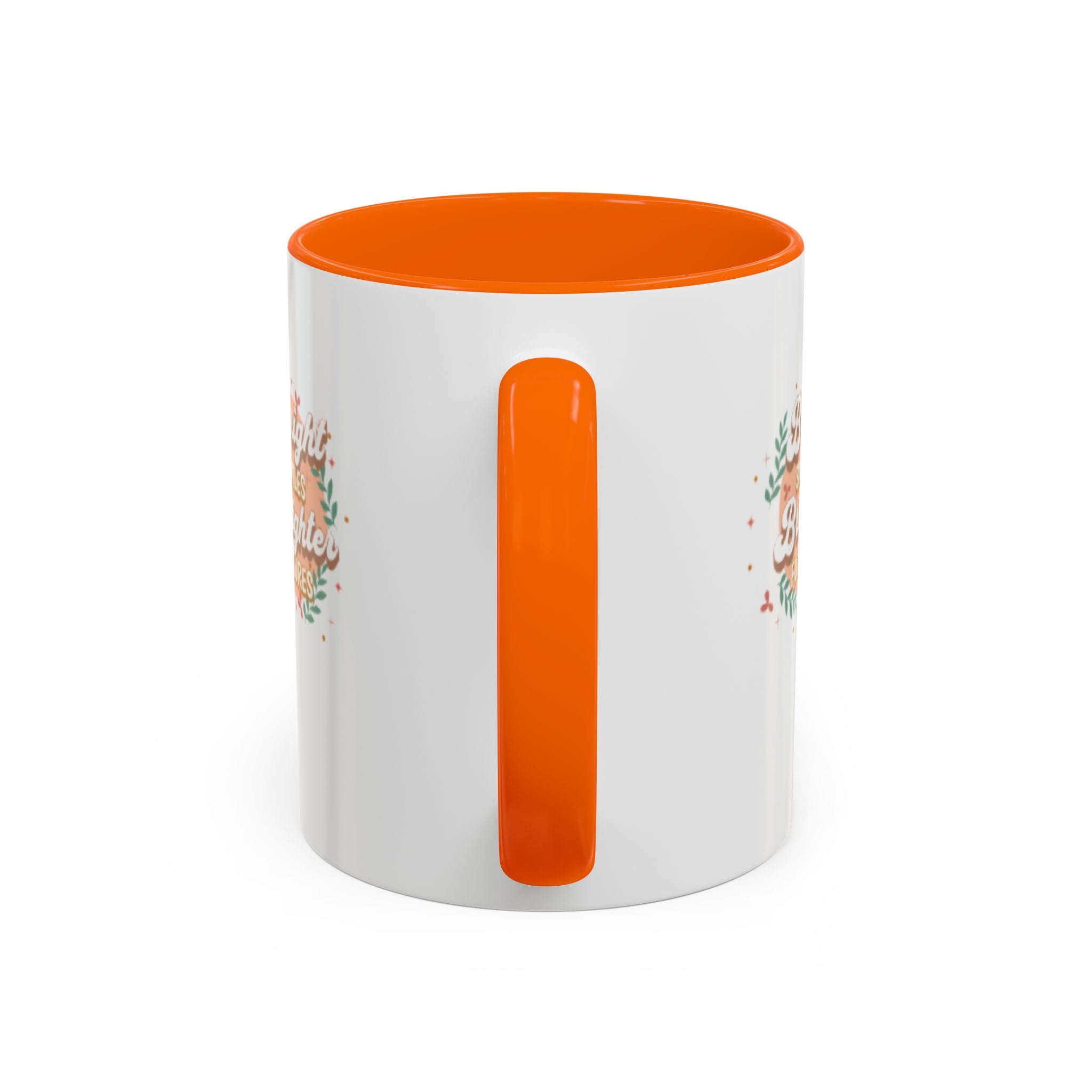 Accent Coffee Mug — "Bright Smiles Brighter Futures" Floral Teacher Appreciation Mug (11/15 oz)