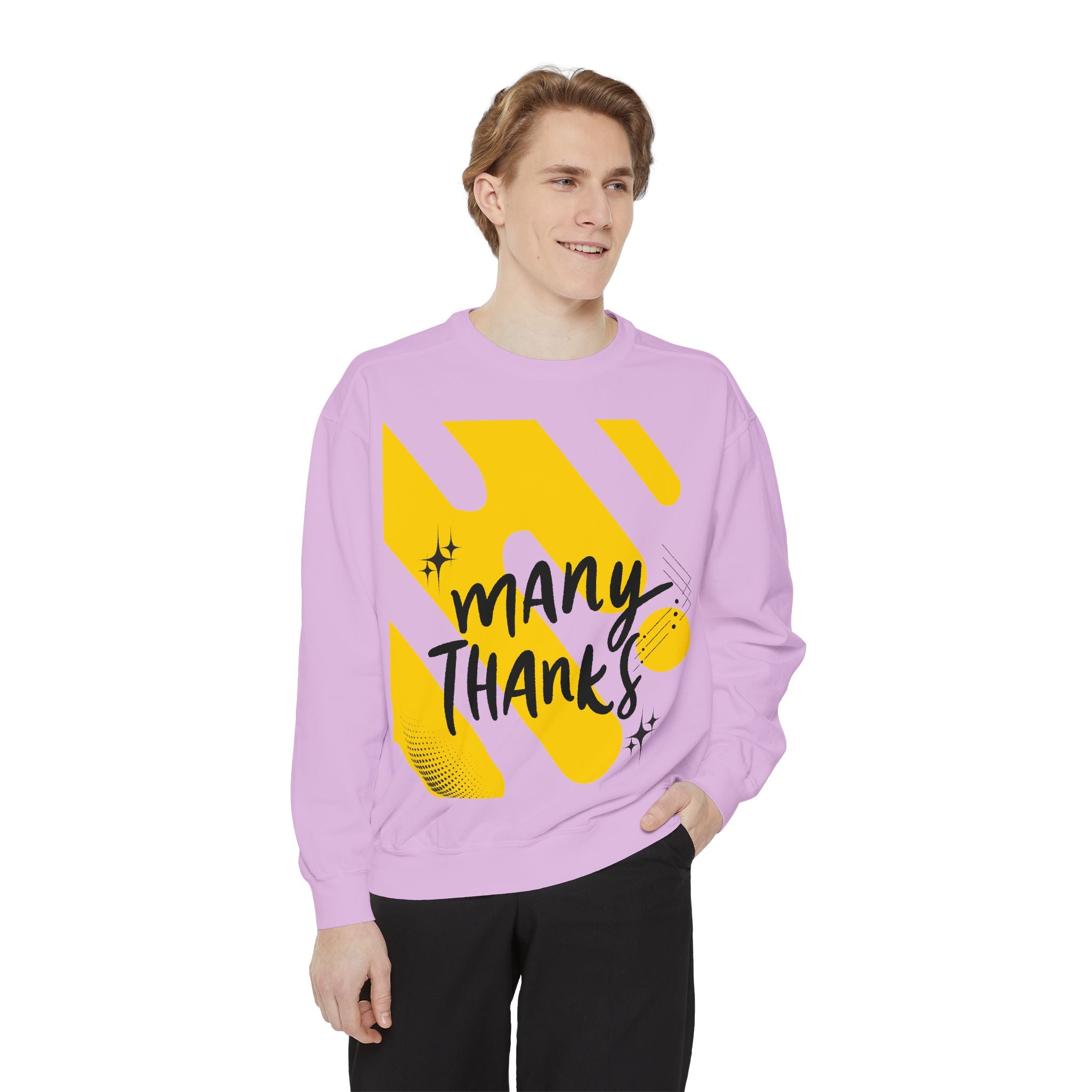 Many Thanks Sweatshirt — Thank You Graphic Crewneck
