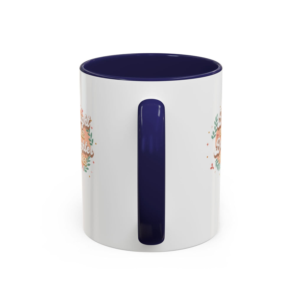 Accent Coffee Mug — "Bright Smiles Brighter Futures" Floral Teacher Appreciation Mug (11/15 oz)