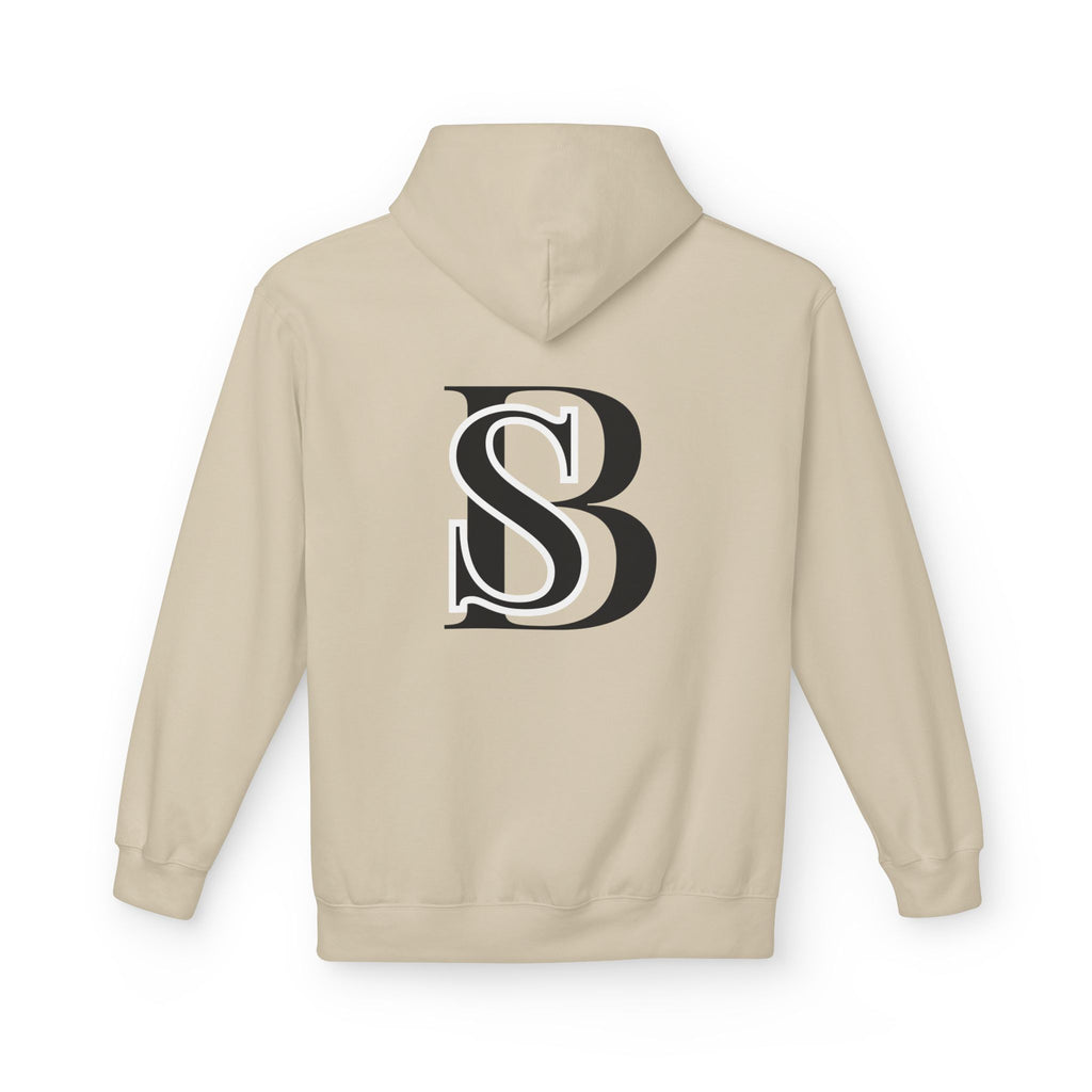 Hoodie — Monogram 'SB' Logo Hoodie with “no breaks, no thoughts” Minimalist Design
