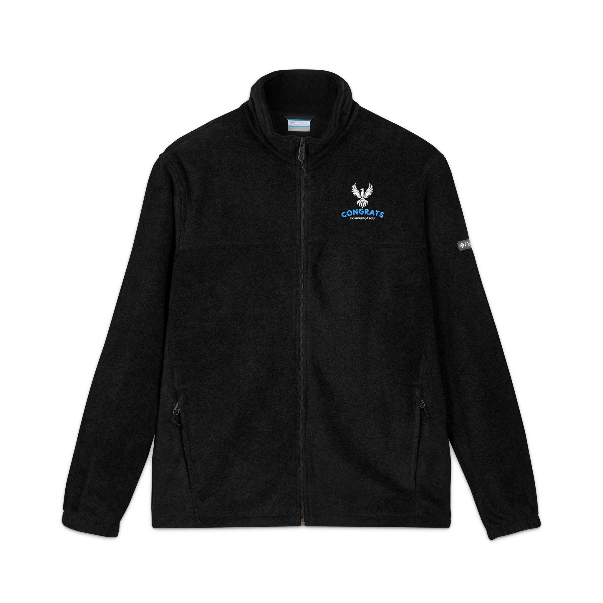 Embroidered Nautical Blue Fleece Jacket