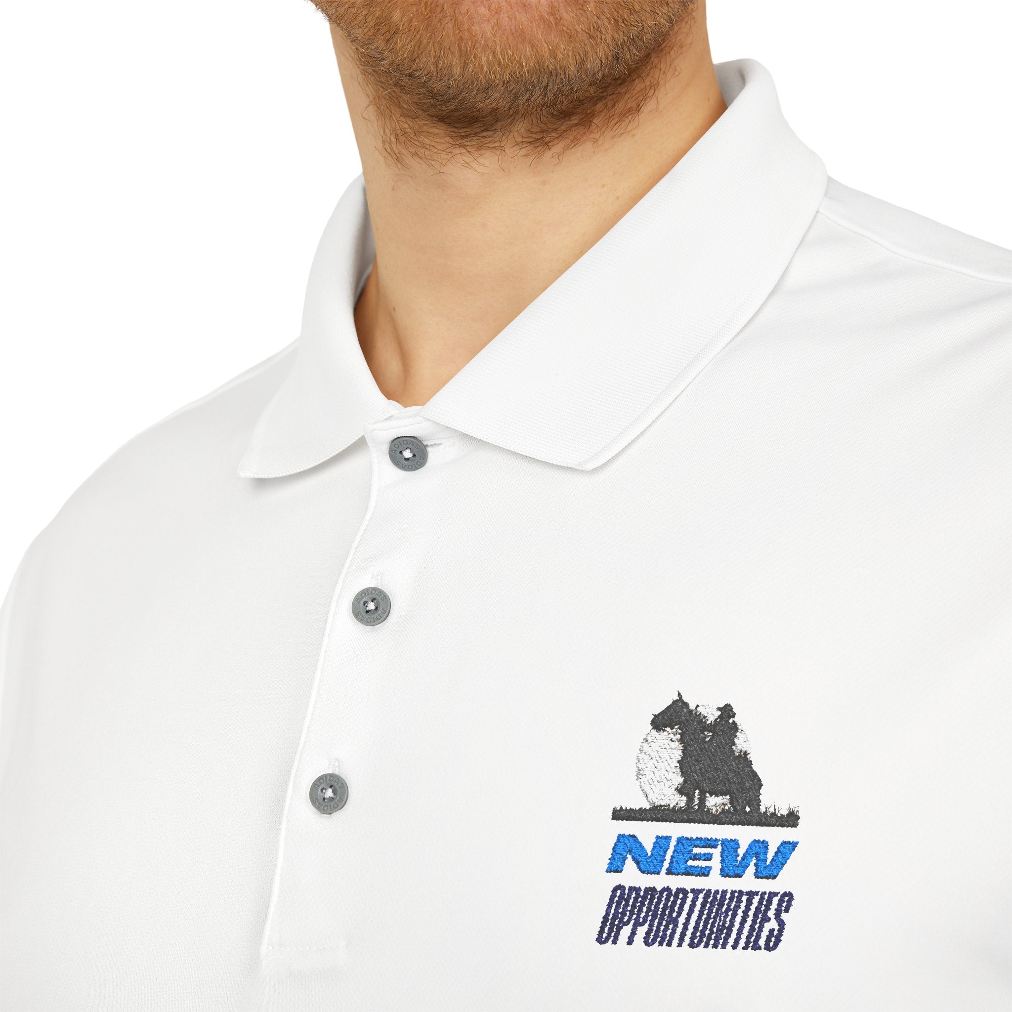 Performance Polo — 'New Press' Minimal Logo Chest Tee