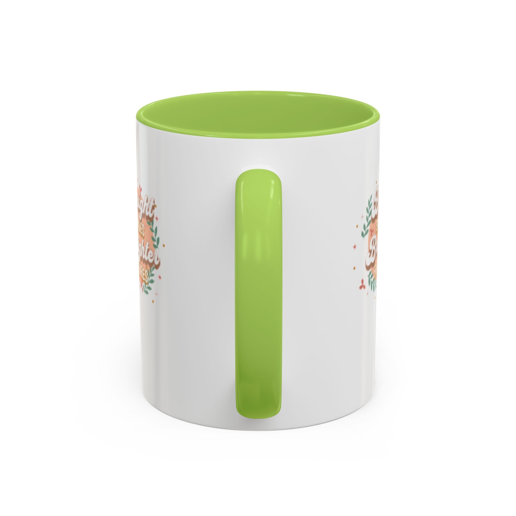 Accent Coffee Mug — "Bright Smiles Brighter Futures" Floral Teacher Appreciation Mug (11/15 oz)
