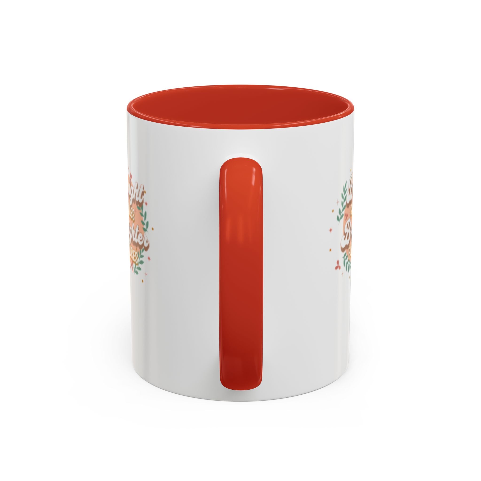 Accent Coffee Mug — "Bright Smiles Brighter Futures" Floral Teacher Appreciation Mug (11/15 oz)