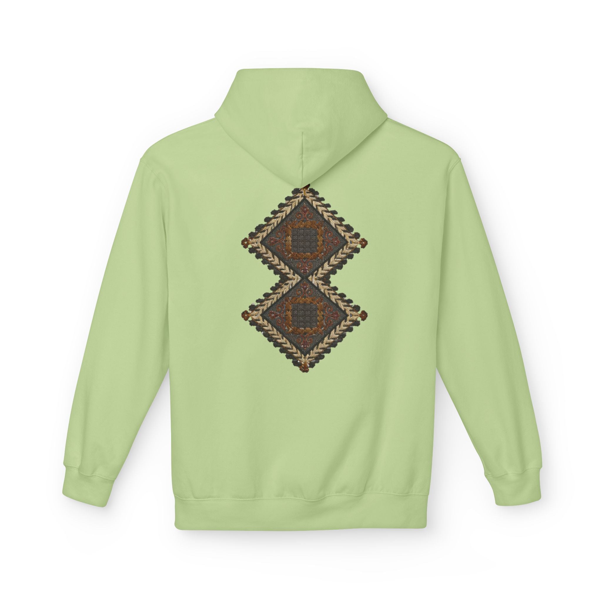 Tribal Diamond Pattern Hoodie — Rustic Geometric Aztec Pullover
