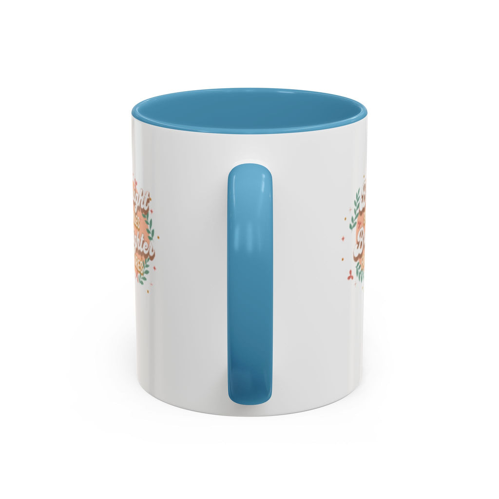 Accent Coffee Mug — "Bright Smiles Brighter Futures" Floral Teacher Appreciation Mug (11/15 oz)