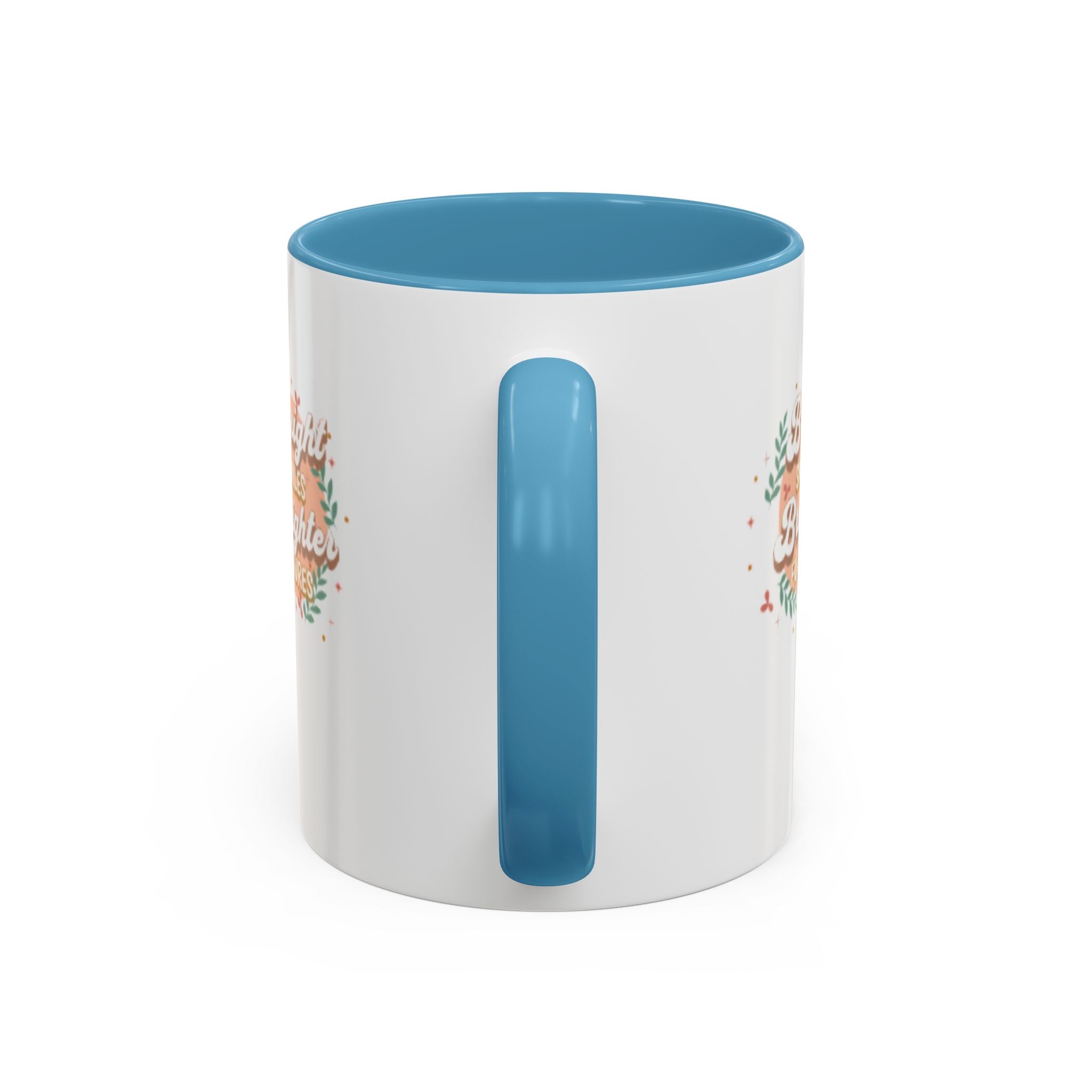 Accent Coffee Mug — "Bright Smiles Brighter Futures" Floral Teacher Appreciation Mug (11/15 oz)