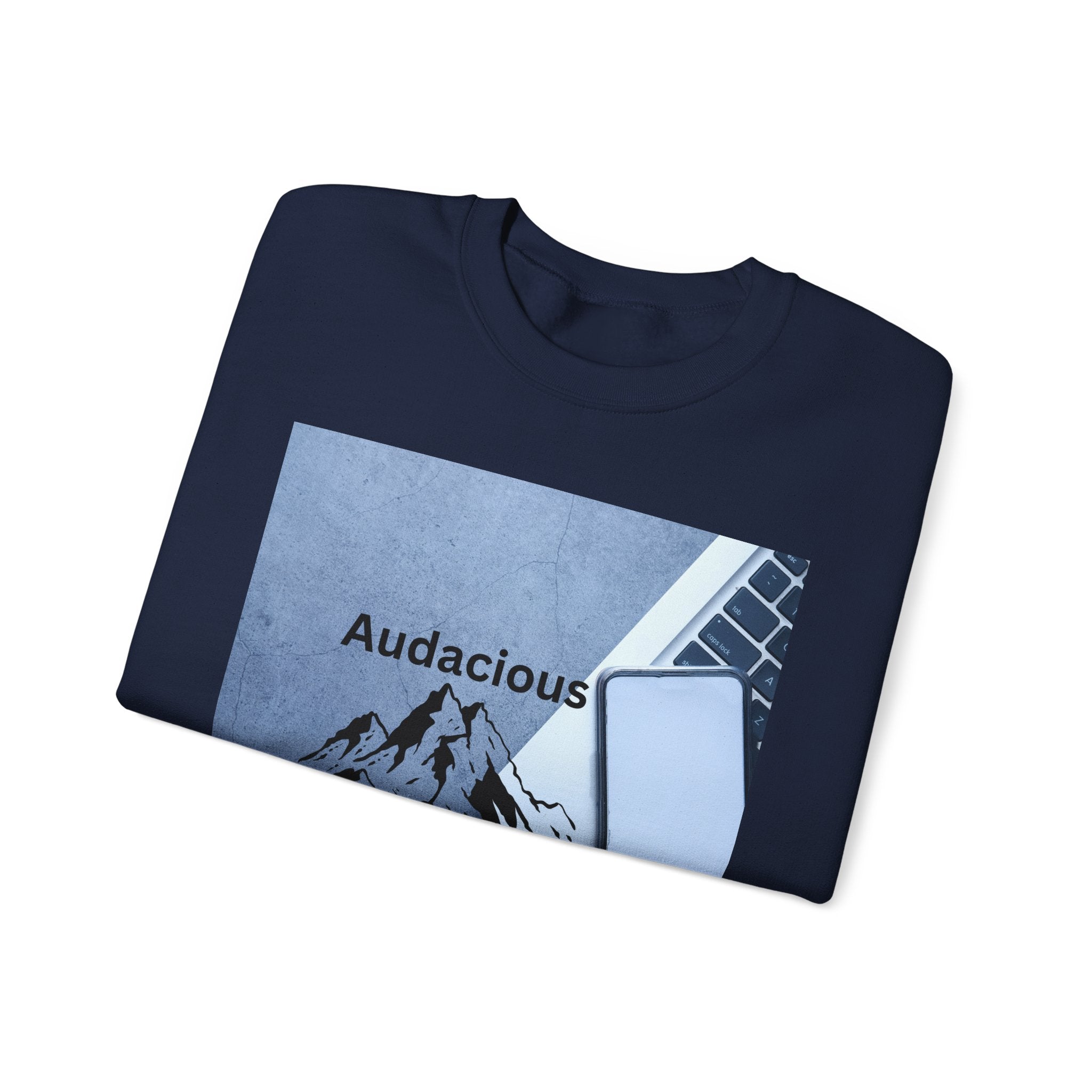 Audacious Over Ordinary mountain logo Sweatshirt | Minimal Office Adventure design