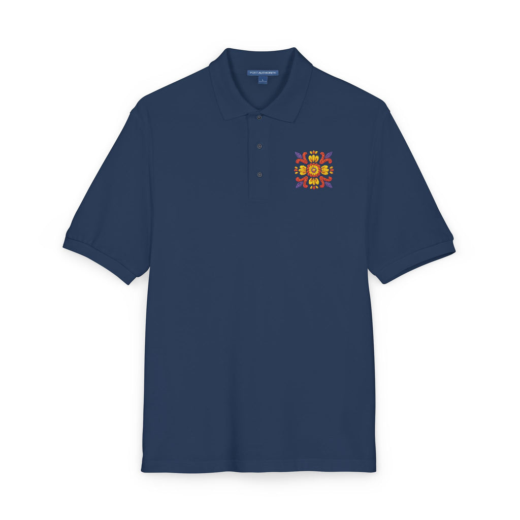 Embroidered Colorful Floral Crest Polo