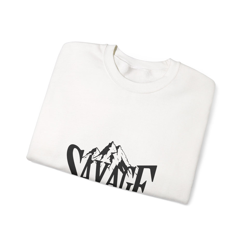 Savage Mountain Crewneck Sweatshirt — Bold Outdoor Graphic Sweatshirt