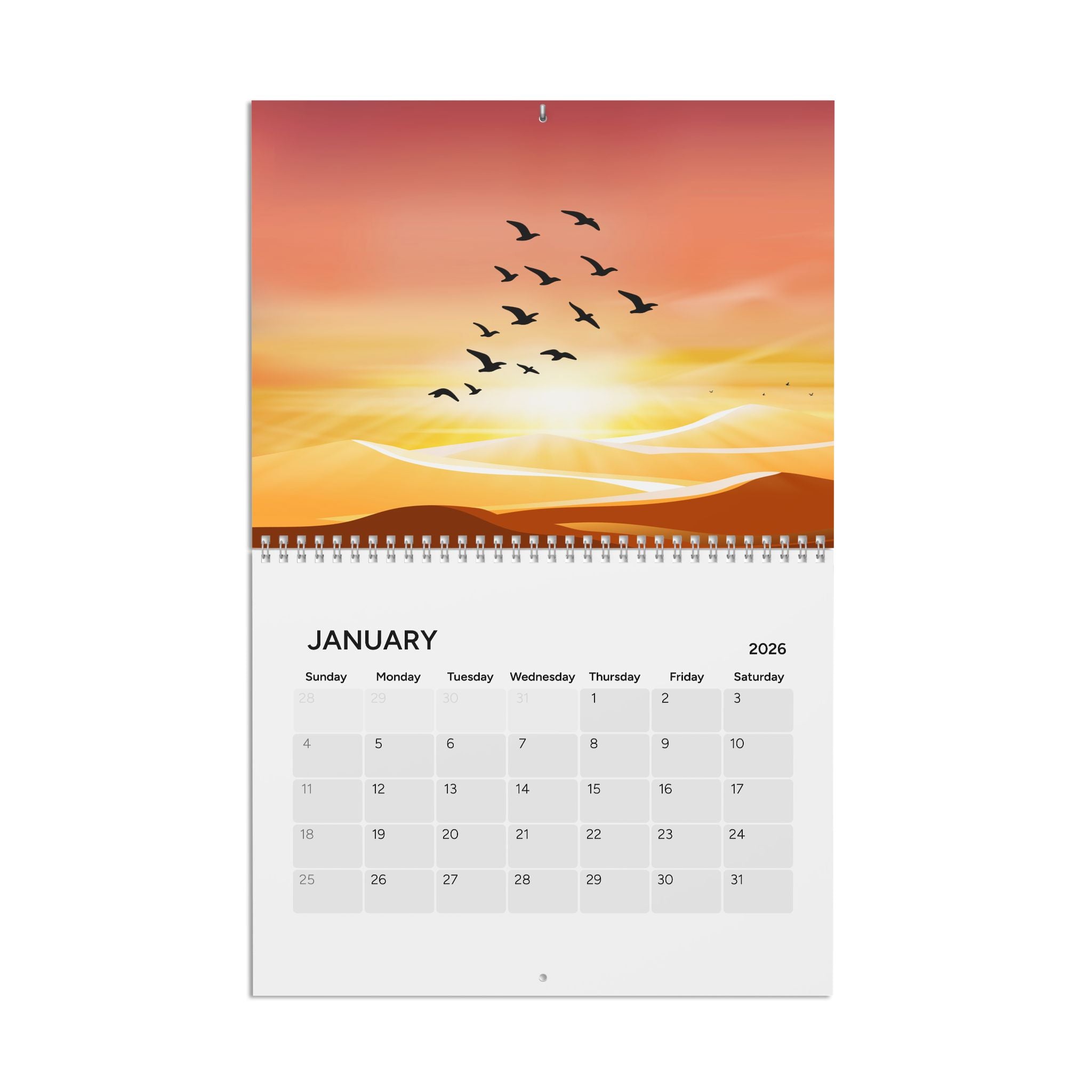 2026 Scenic Sunset Wall Calendar — 12-Month Artistic Landscape Calendar