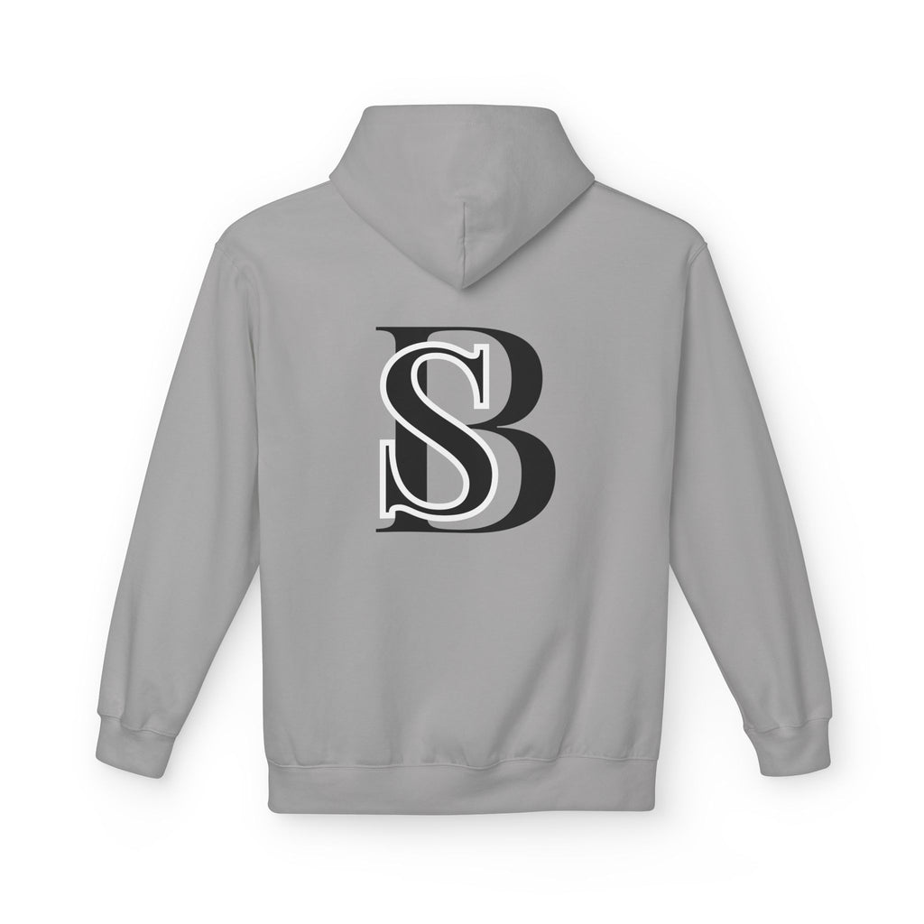 Hoodie — Monogram 'SB' Logo Hoodie with “no breaks, no thoughts” Minimalist Design