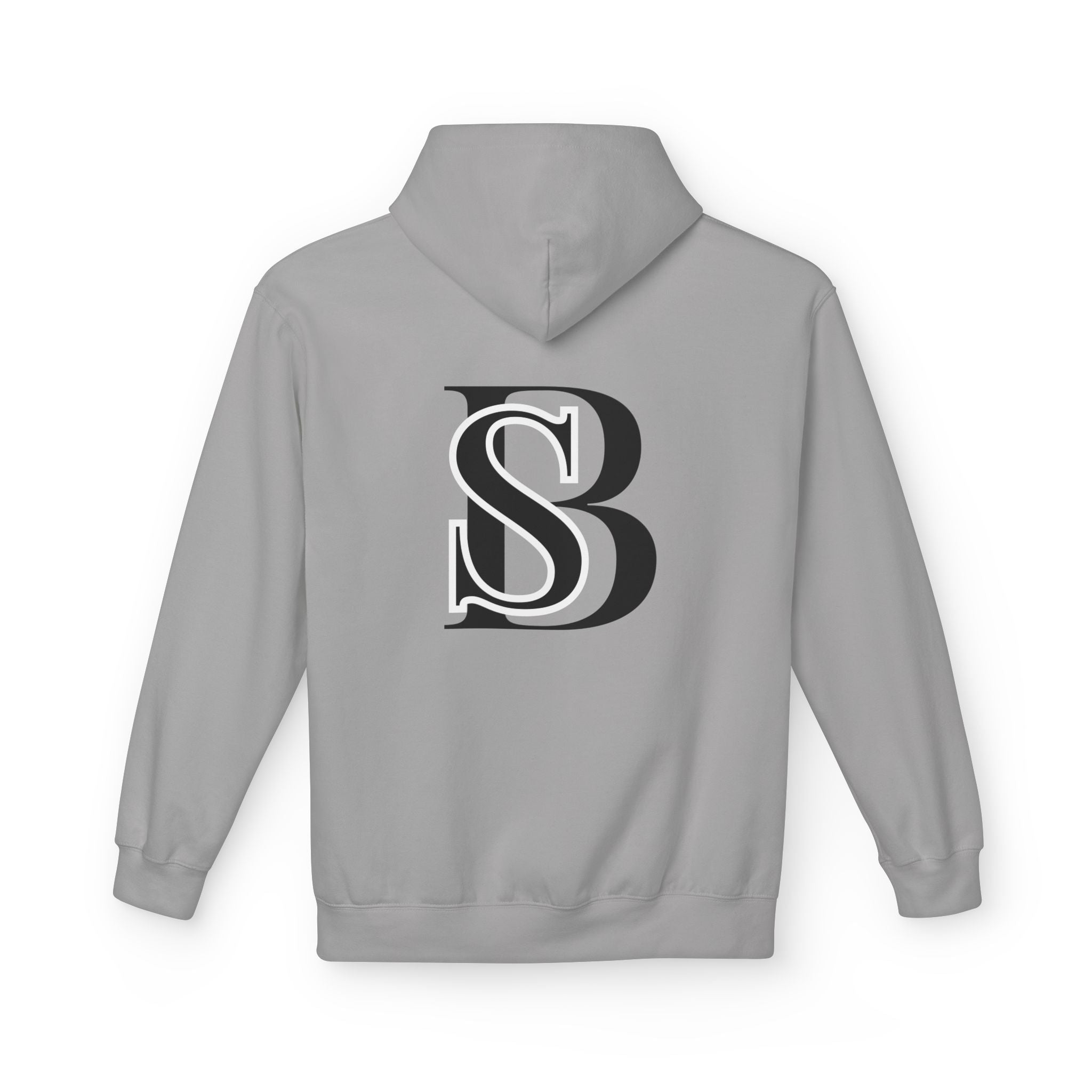 Hoodie — Monogram 'SB' Logo Hoodie with “no breaks, no thoughts” Minimalist Design