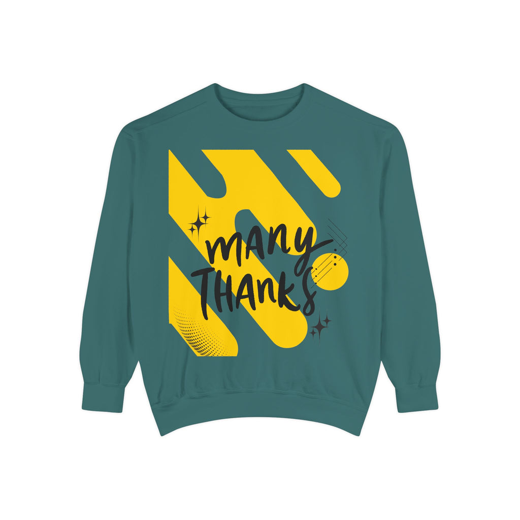 Many Thanks Sweatshirt — Thank You Graphic Crewneck