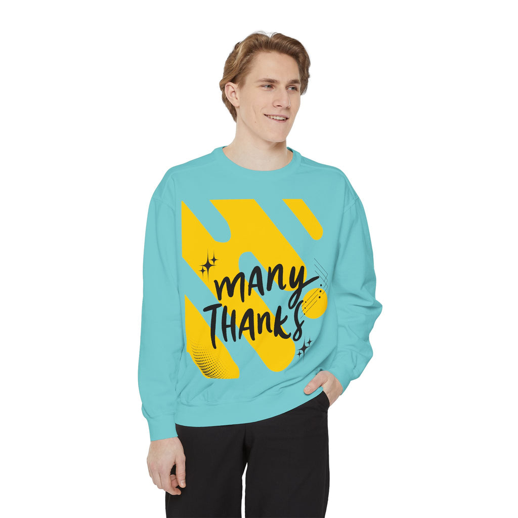 Many Thanks Sweatshirt — Thank You Graphic Crewneck