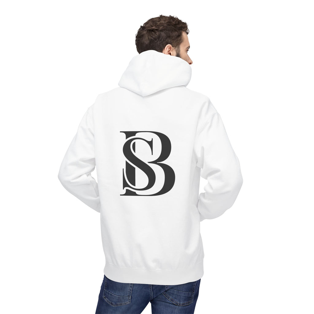 Hoodie — Monogram 'SB' Logo Hoodie with “no breaks, no thoughts” Minimalist Design