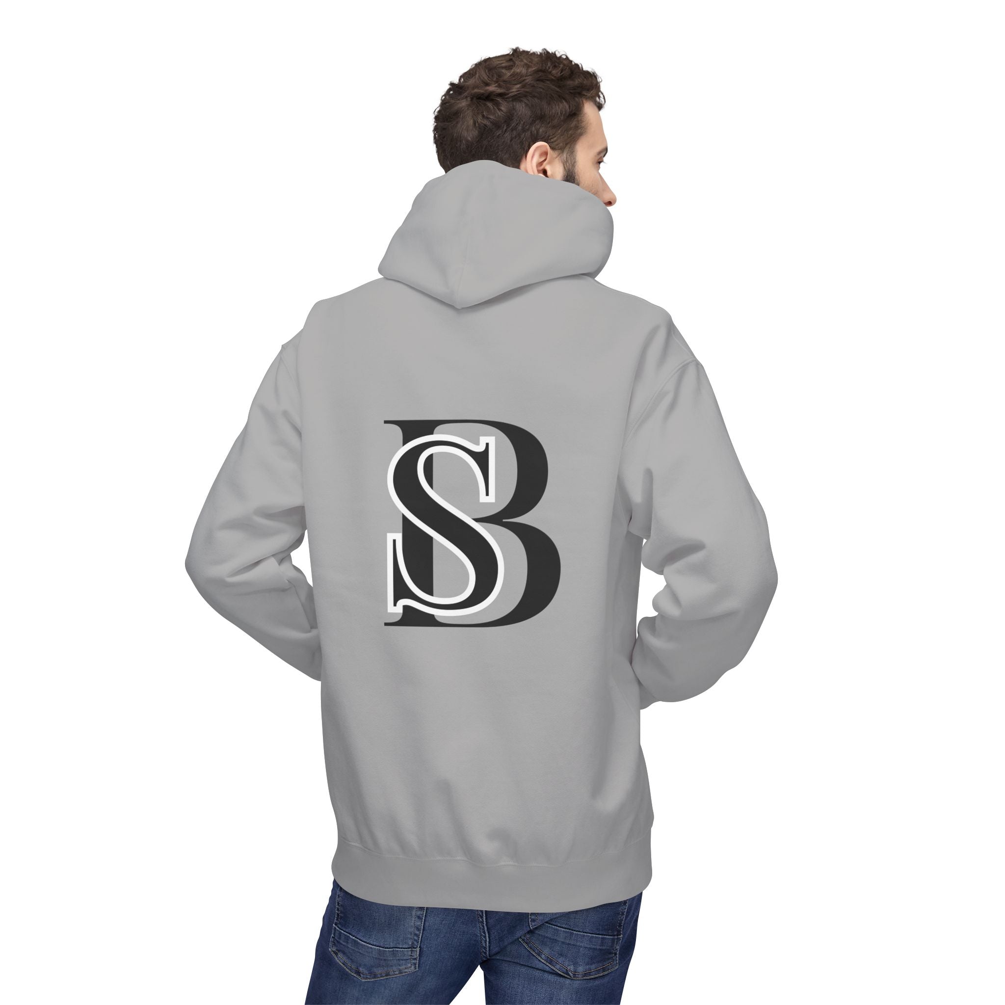 Hoodie — Monogram 'SB' Logo Hoodie with “no breaks, no thoughts” Minimalist Design