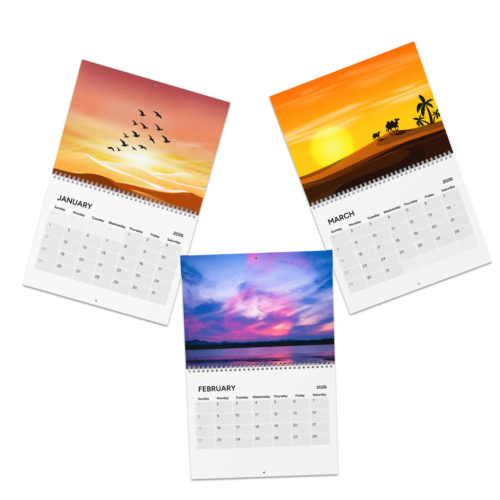 2026 Scenic Sunset Wall Calendar — 12-Month Artistic Landscape Calendar