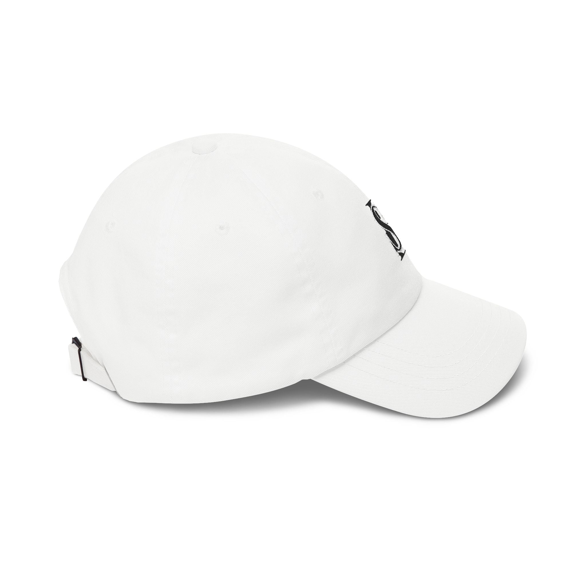 Embroidered 'SB' Monogram Dad Cap — Classic White Baseball Hat