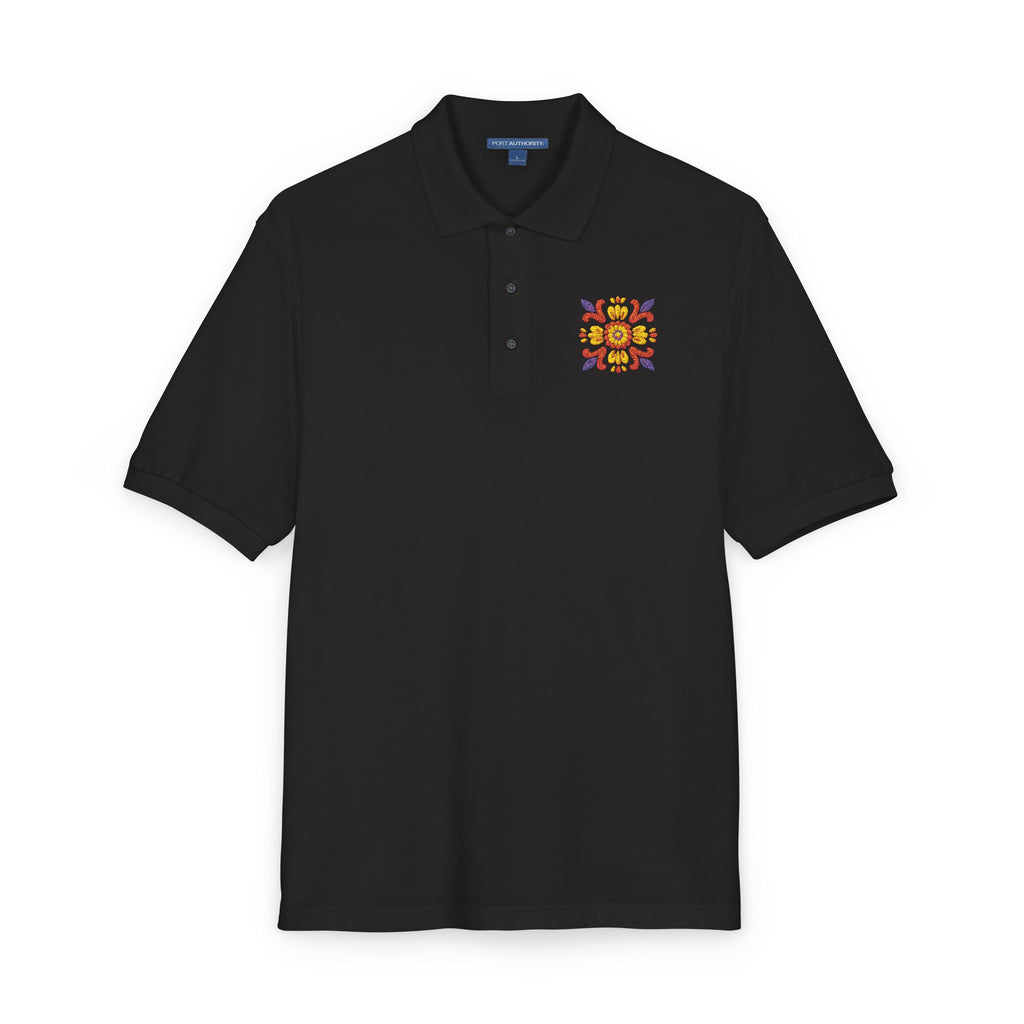 Embroidered Colorful Floral Crest Polo