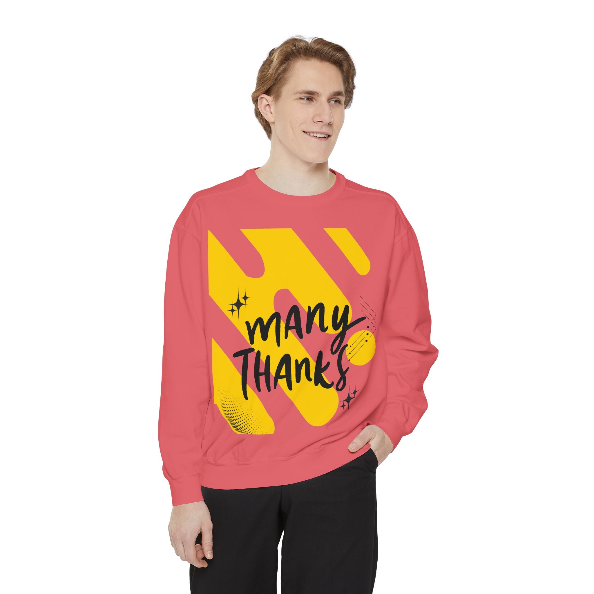Many Thanks Sweatshirt — Thank You Graphic Crewneck