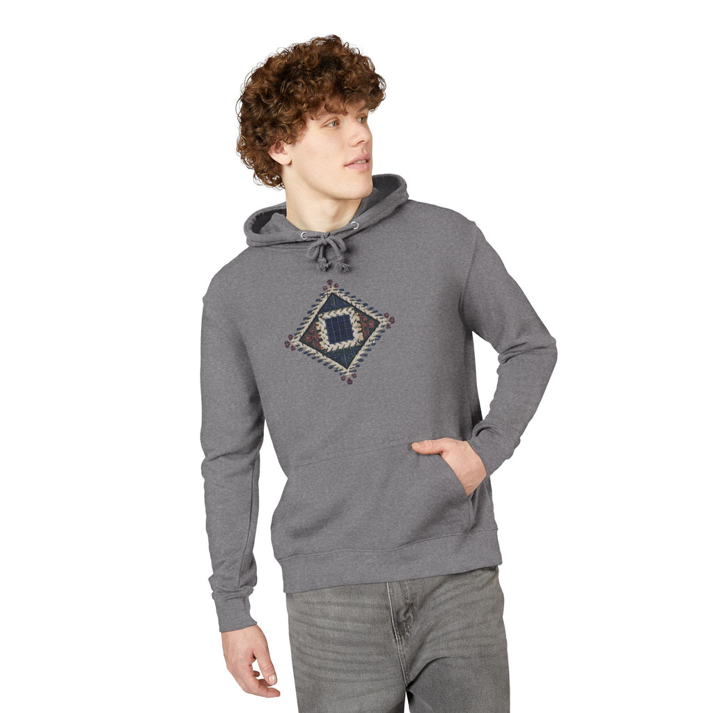 Boho Geometric Hoodie — Native-Inspired Diamond Pattern Sweatshirt