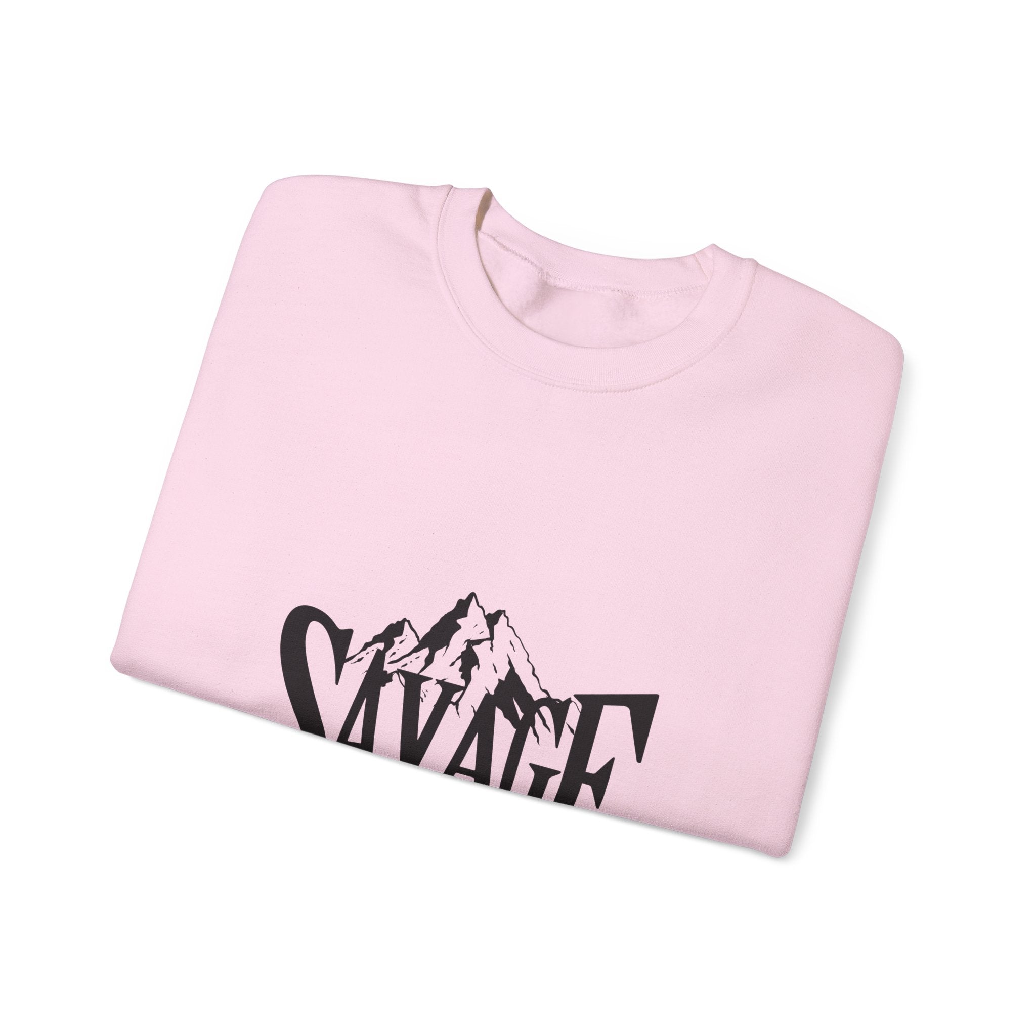 Savage Mountain Crewneck Sweatshirt — Bold Outdoor Graphic Sweatshirt