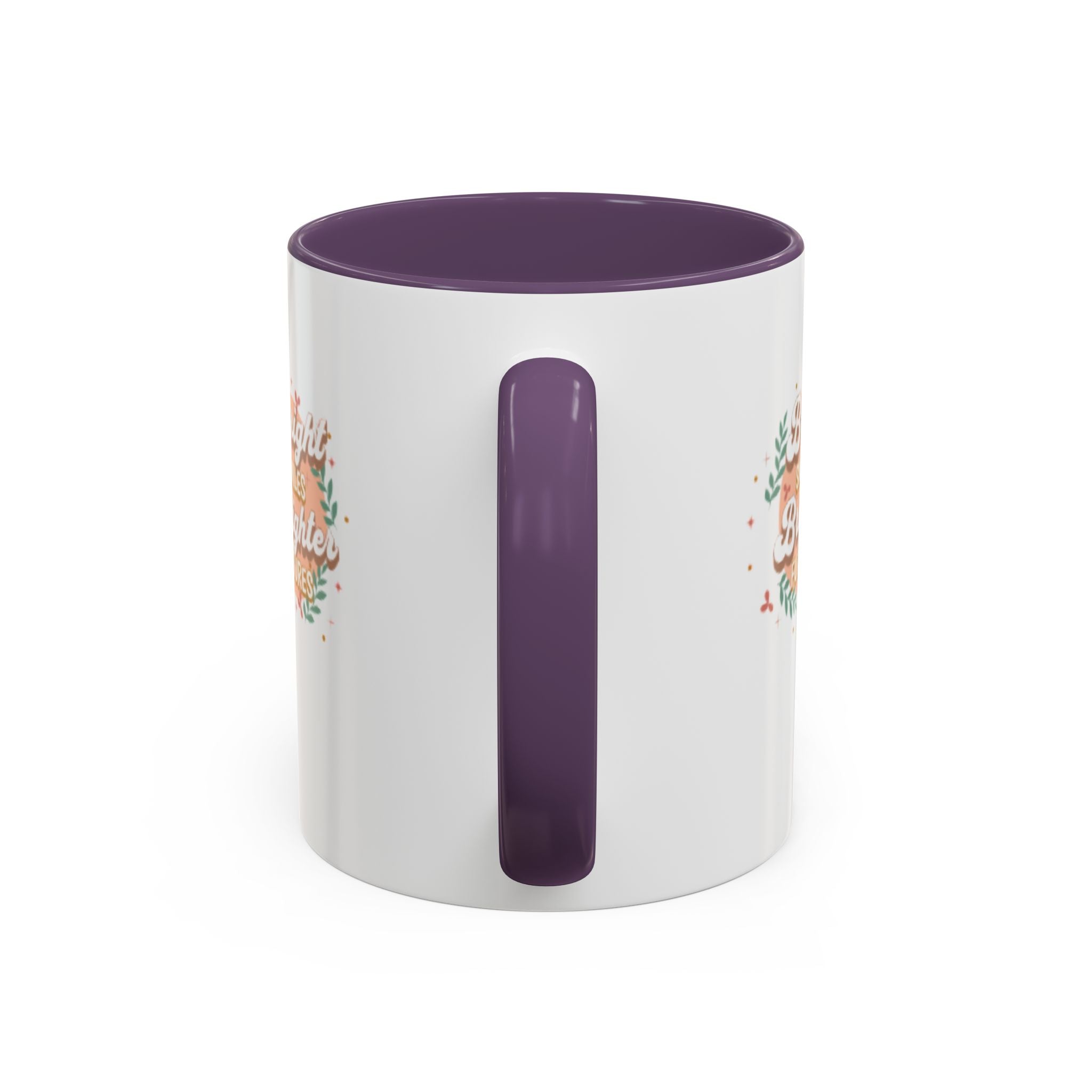 Accent Coffee Mug — "Bright Smiles Brighter Futures" Floral Teacher Appreciation Mug (11/15 oz)