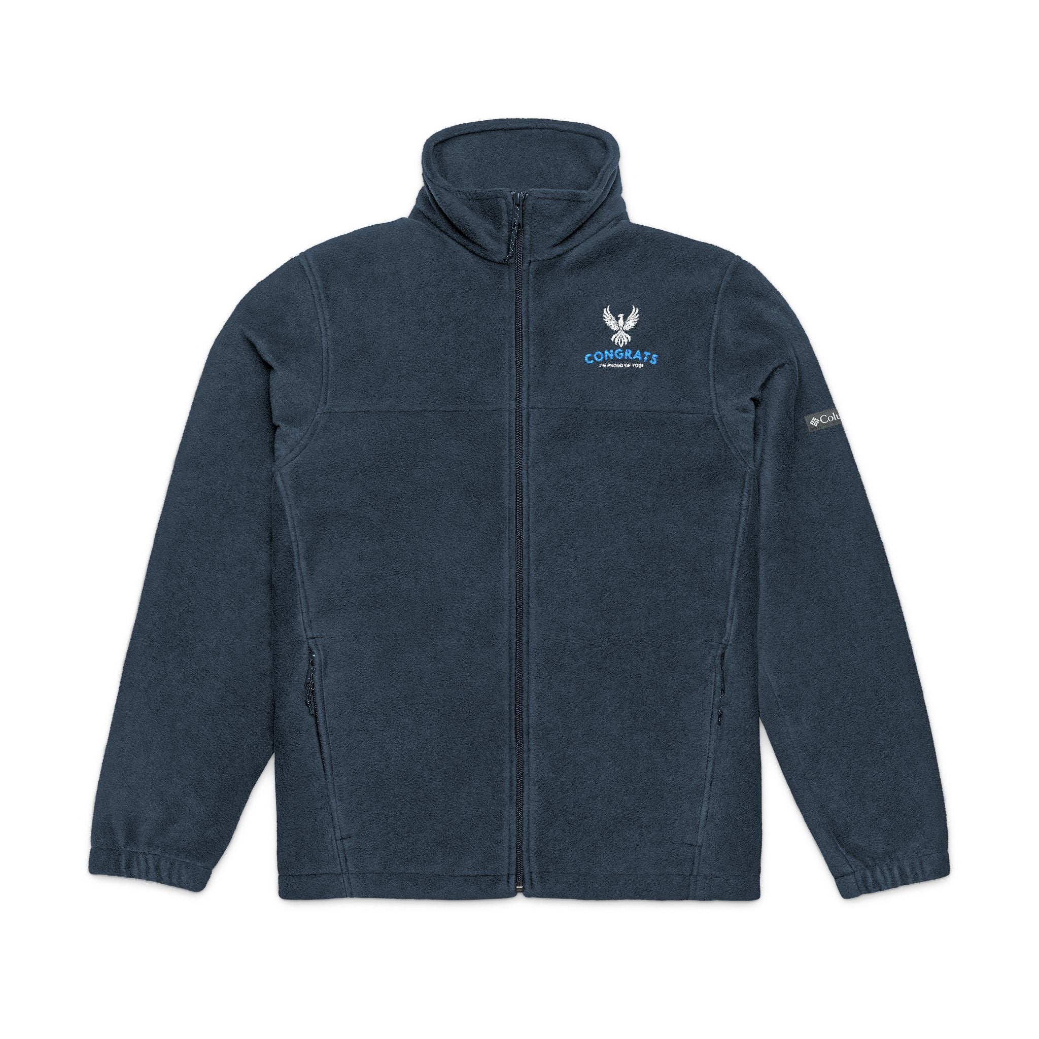 Embroidered Nautical Blue Fleece Jacket
