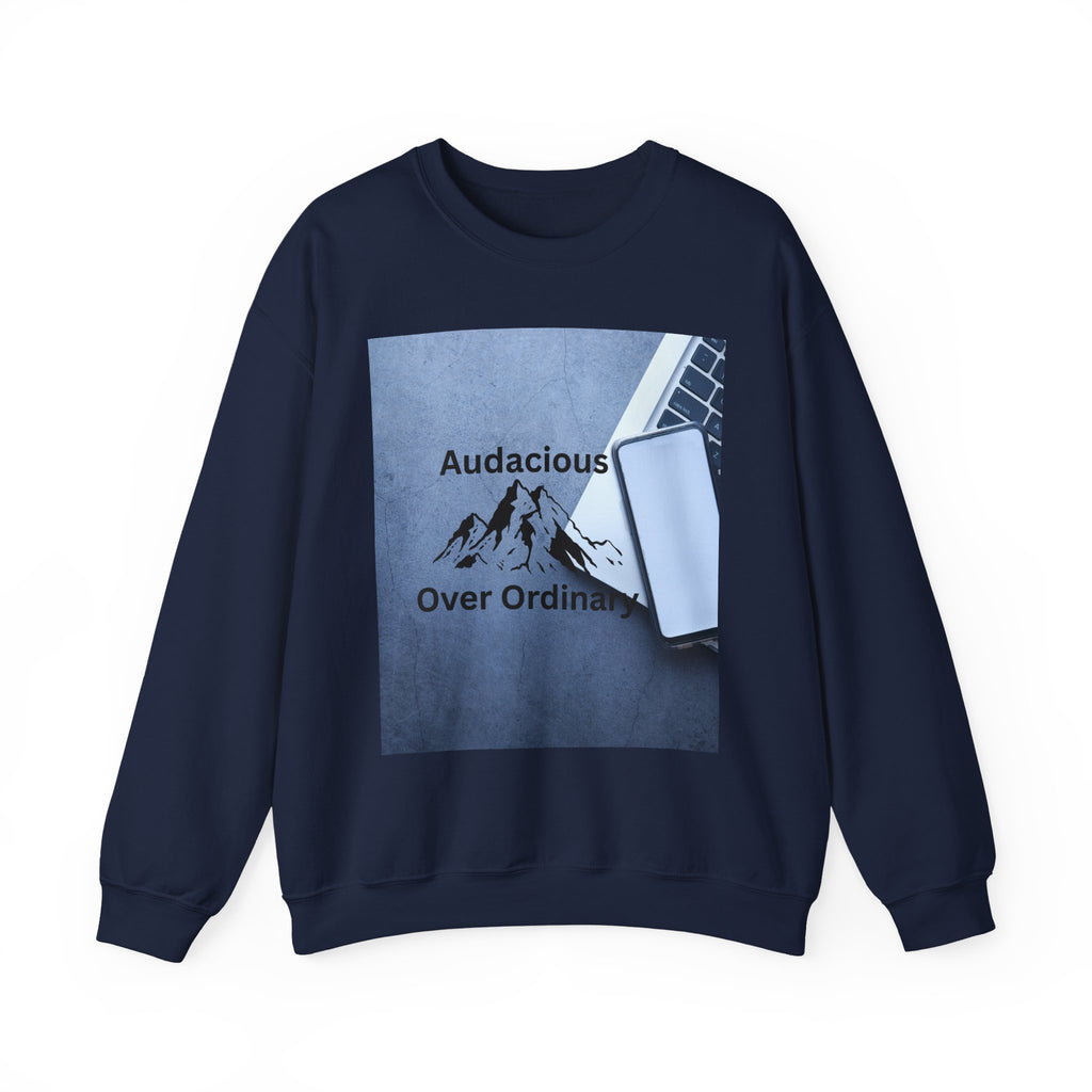 Audacious Over Ordinary mountain logo Sweatshirt | Minimal Office Adventure design