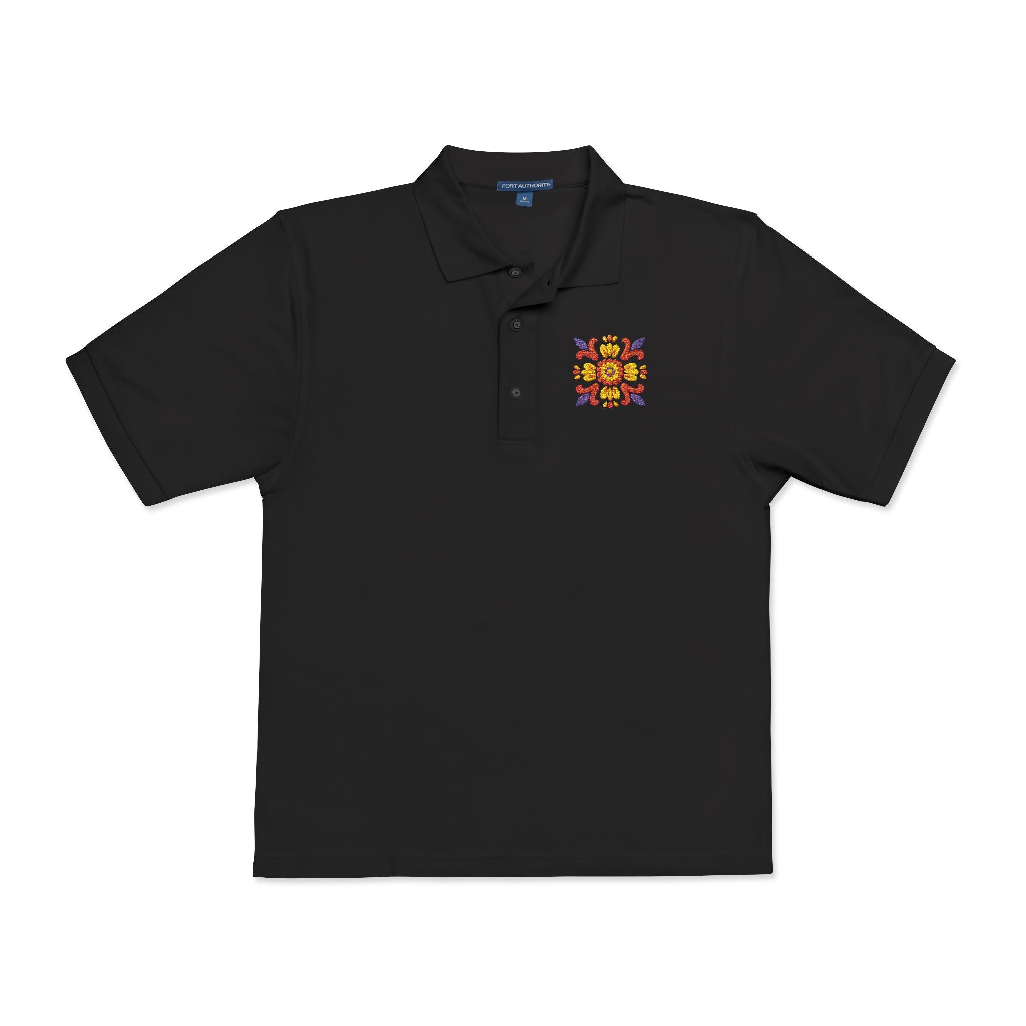 Embroidered Colorful Floral Crest Polo