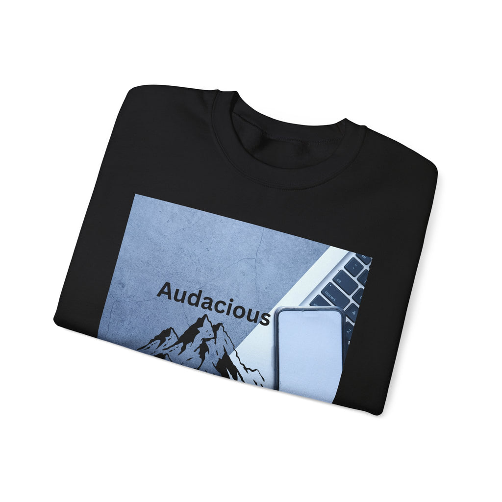 Audacious Over Ordinary mountain logo Sweatshirt | Minimal Office Adventure design
