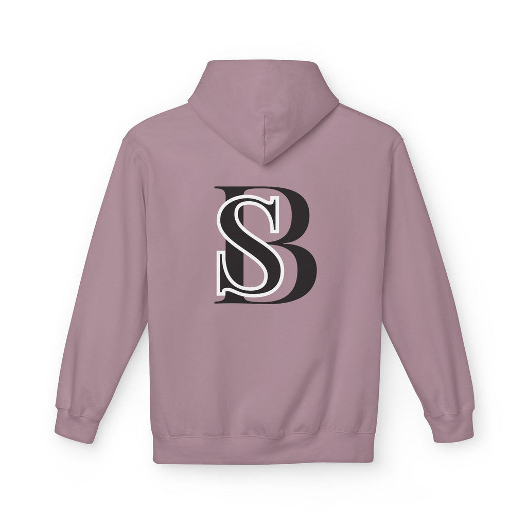 Hoodie — Monogram 'SB' Logo Hoodie with “no breaks, no thoughts” Minimalist Design