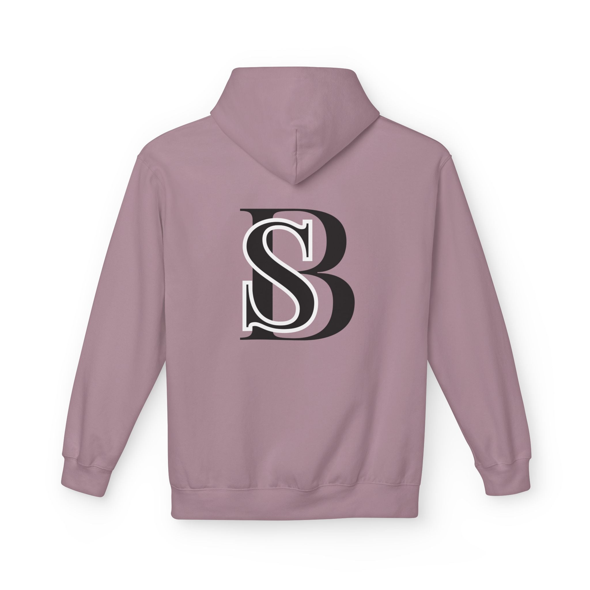 Hoodie — Monogram 'SB' Logo Hoodie with “no breaks, no thoughts” Minimalist Design