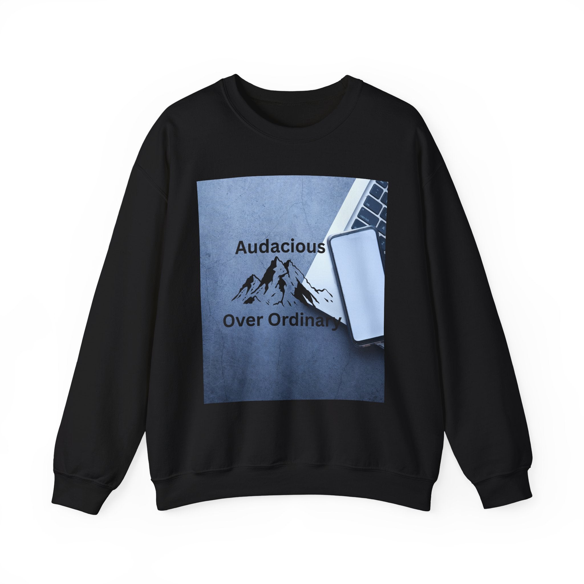Audacious Over Ordinary mountain logo Sweatshirt | Minimal Office Adventure design