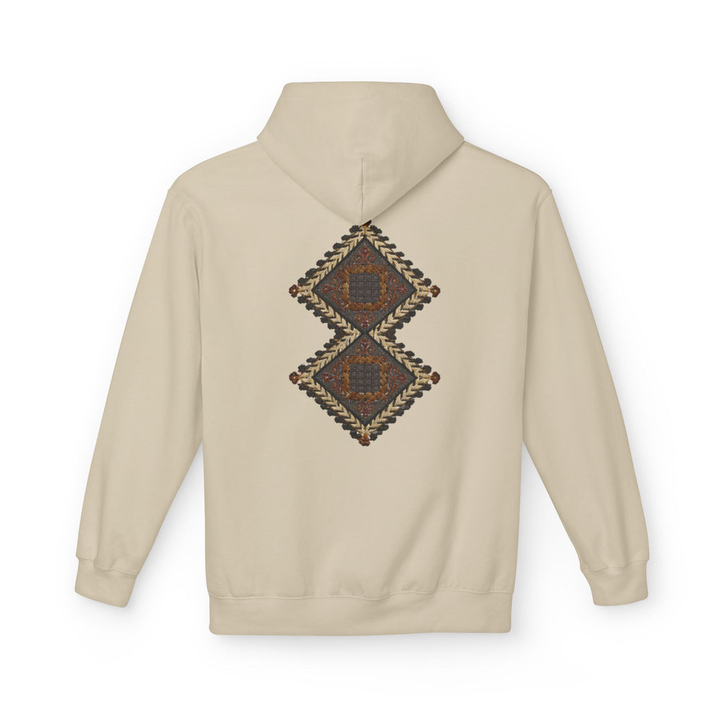 Tribal Diamond Pattern Hoodie — Rustic Geometric Aztec Pullover