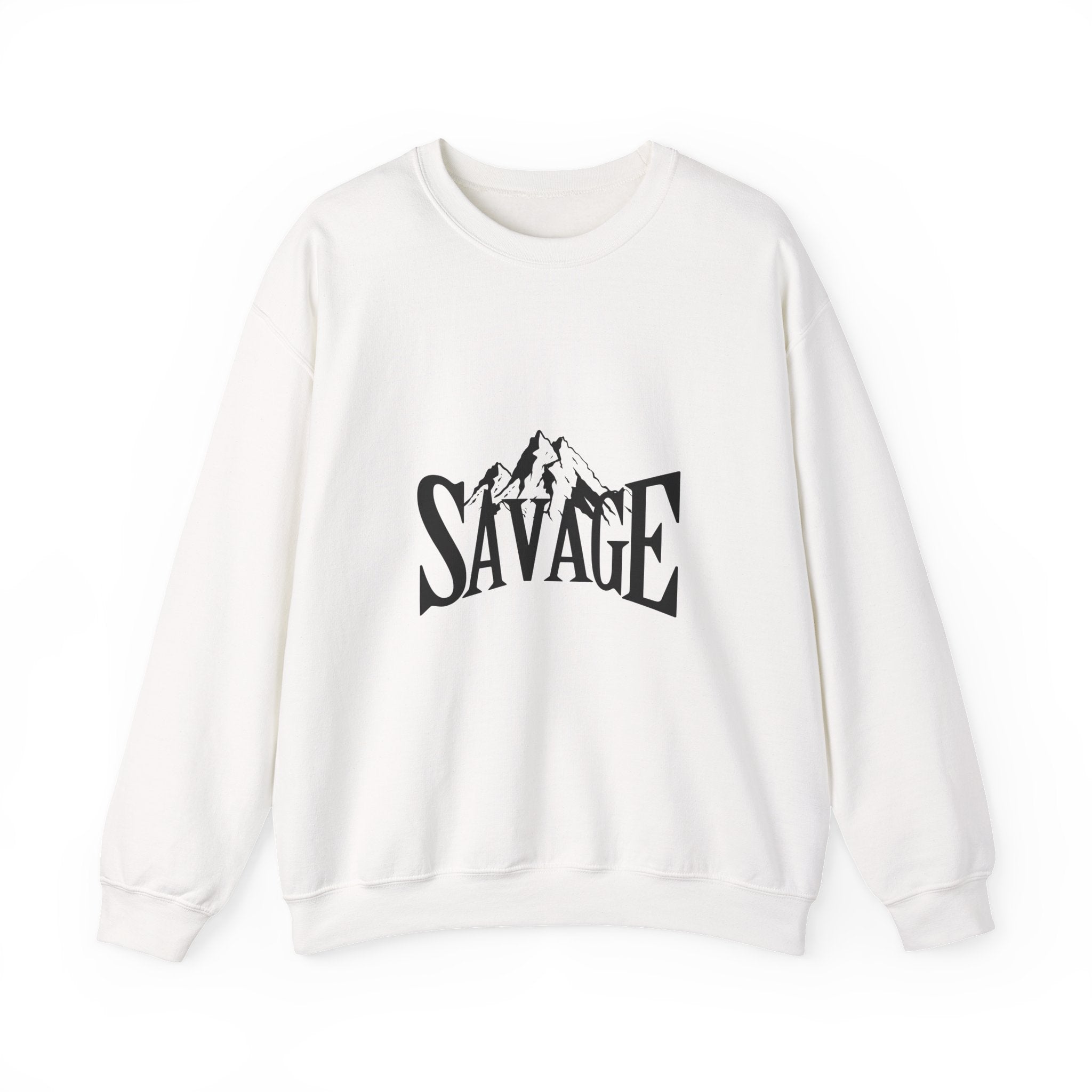 Savage Mountain Crewneck Sweatshirt — Bold Outdoor Graphic Sweatshirt