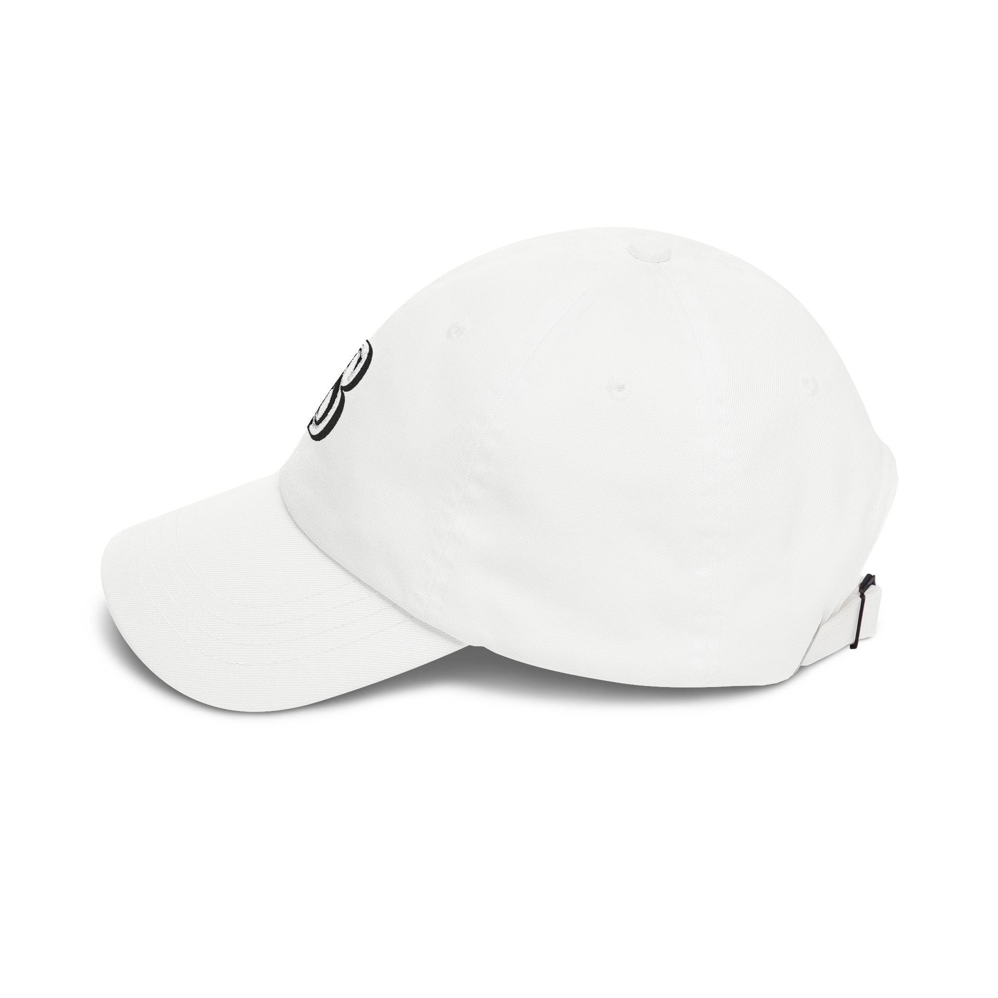 Embroidered 'SB' Monogram Dad Cap — Classic White Baseball Hat