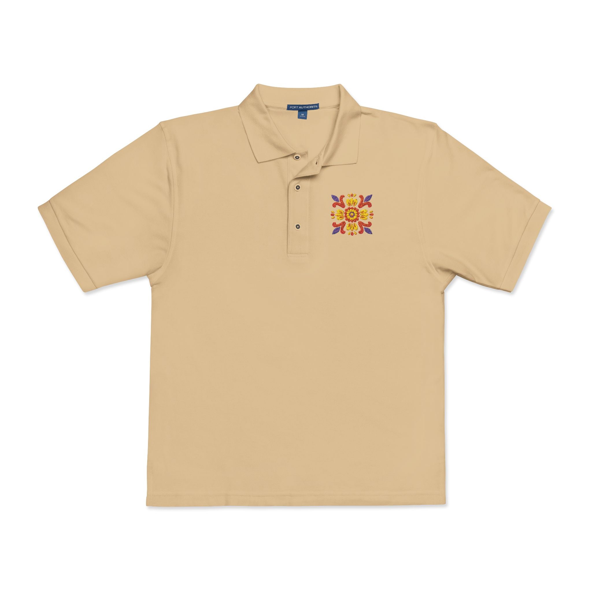 Embroidered Colorful Floral Crest Polo