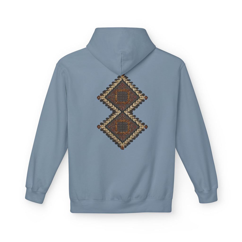 Tribal Diamond Pattern Hoodie — Rustic Geometric Aztec Pullover