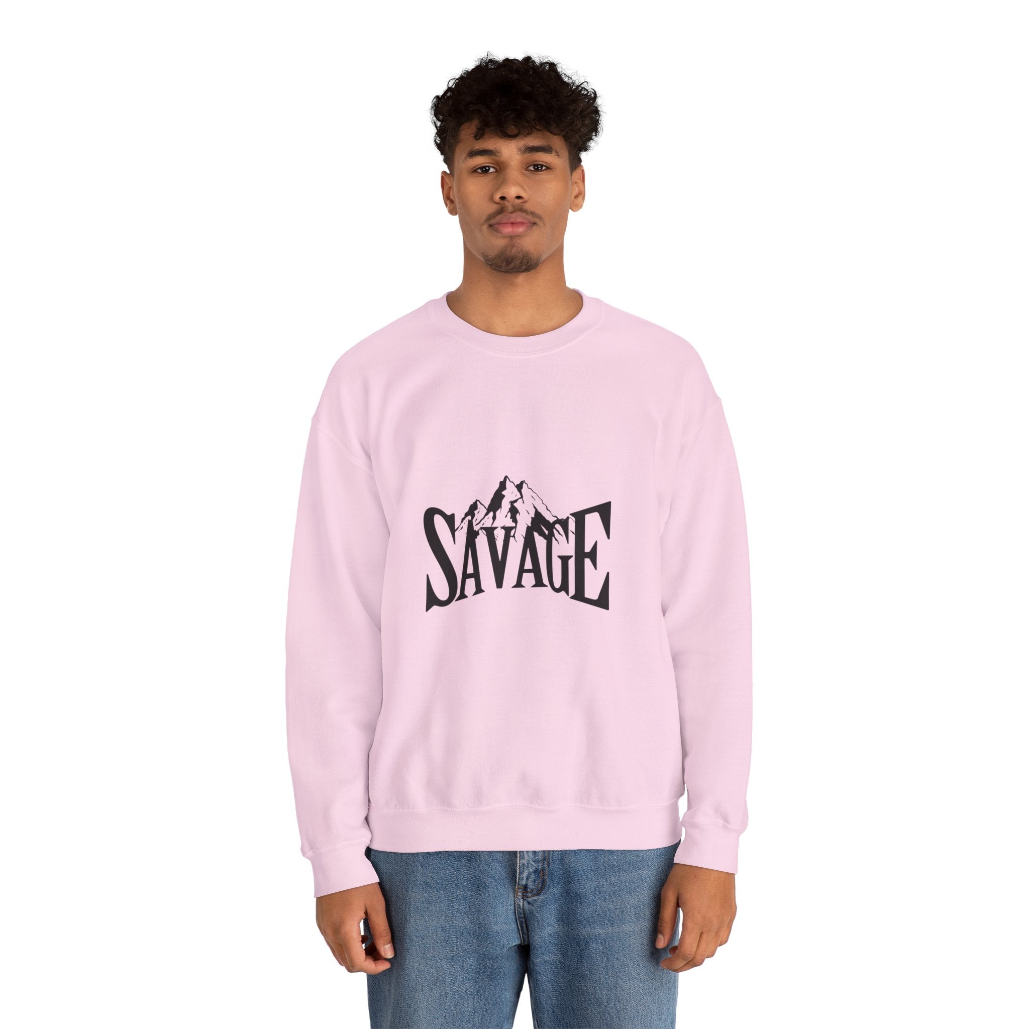 Savage Mountain Crewneck Sweatshirt — Bold Outdoor Graphic Sweatshirt