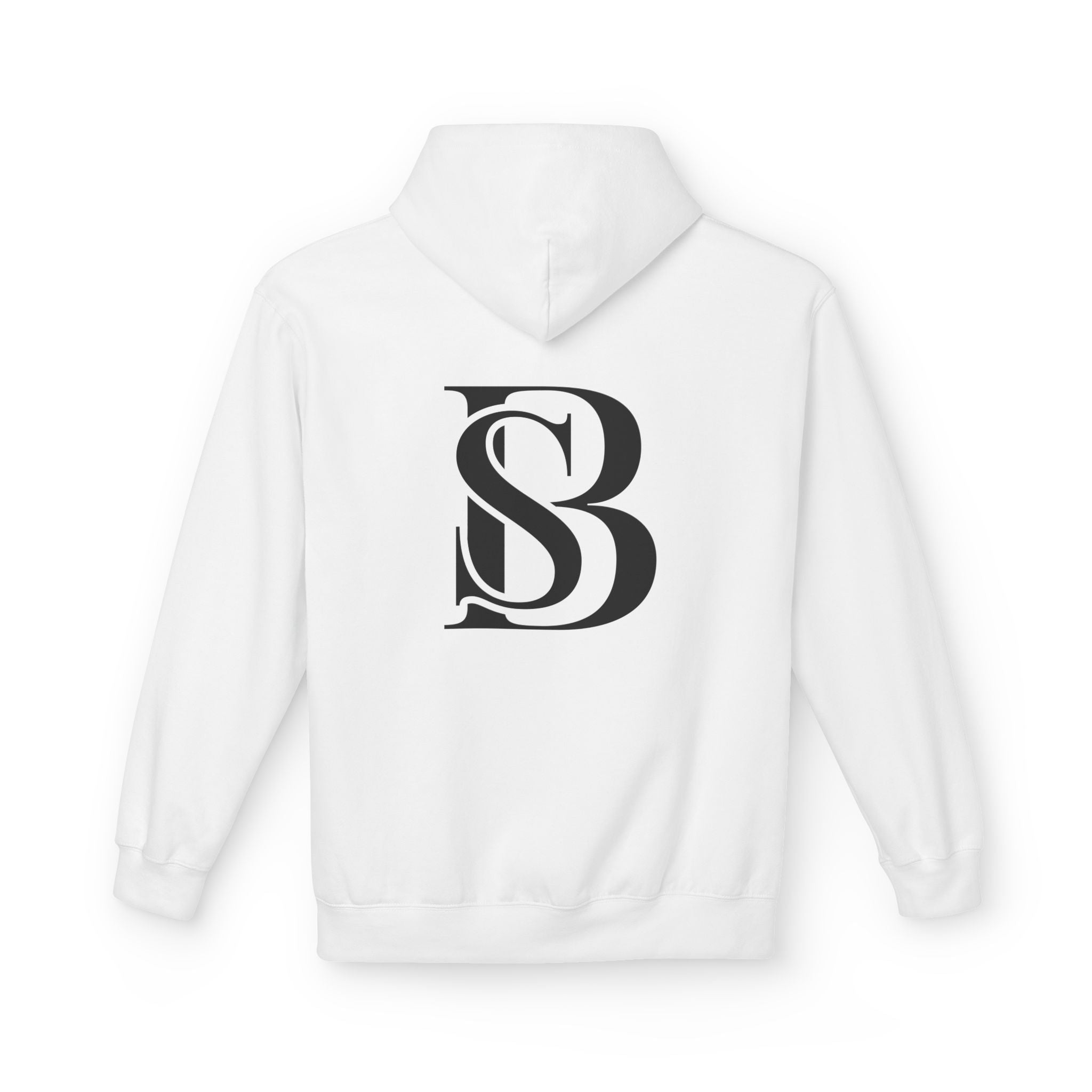 Hoodie — Monogram 'SB' Logo Hoodie with “no breaks, no thoughts” Minimalist Design